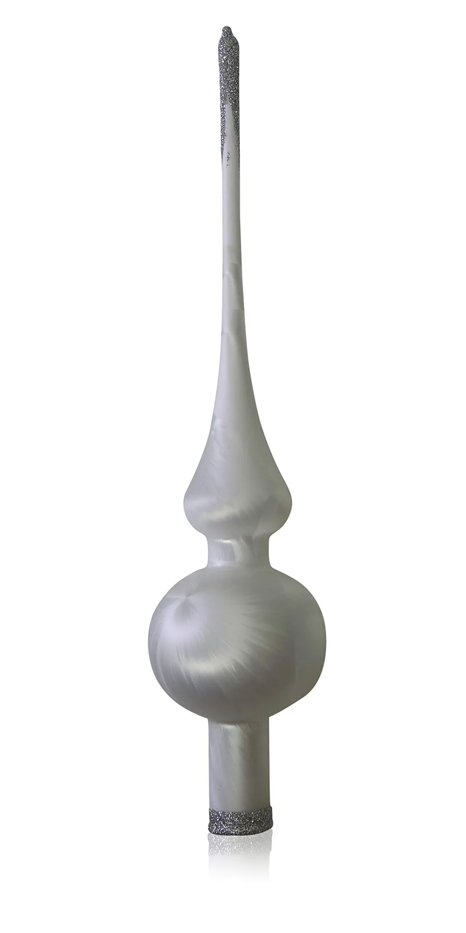 lauschaer-glas-christbaumspitze-eislack-wei-6-cm image 1