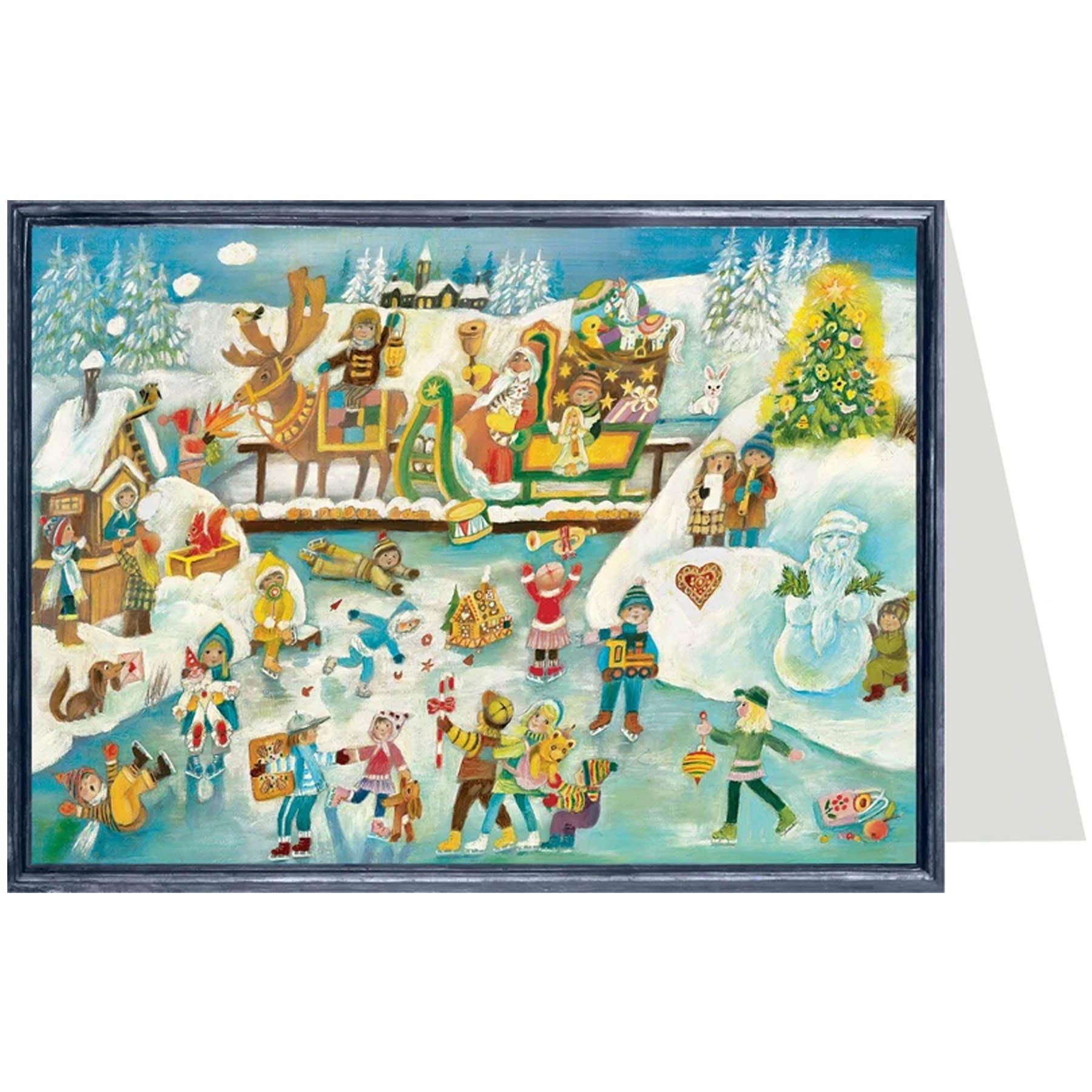 sellmer-verlag-weihnachtskarte-spass-beim-eislaufen-b6-mit-umschlag image 1