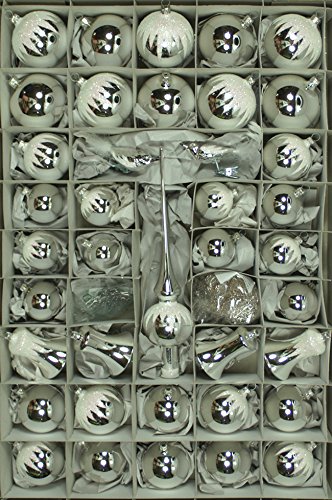 lauschaer-glas-christbaumschmuck-sortiment-silber-mit-schneedach-41-teile-mit-gl image 6