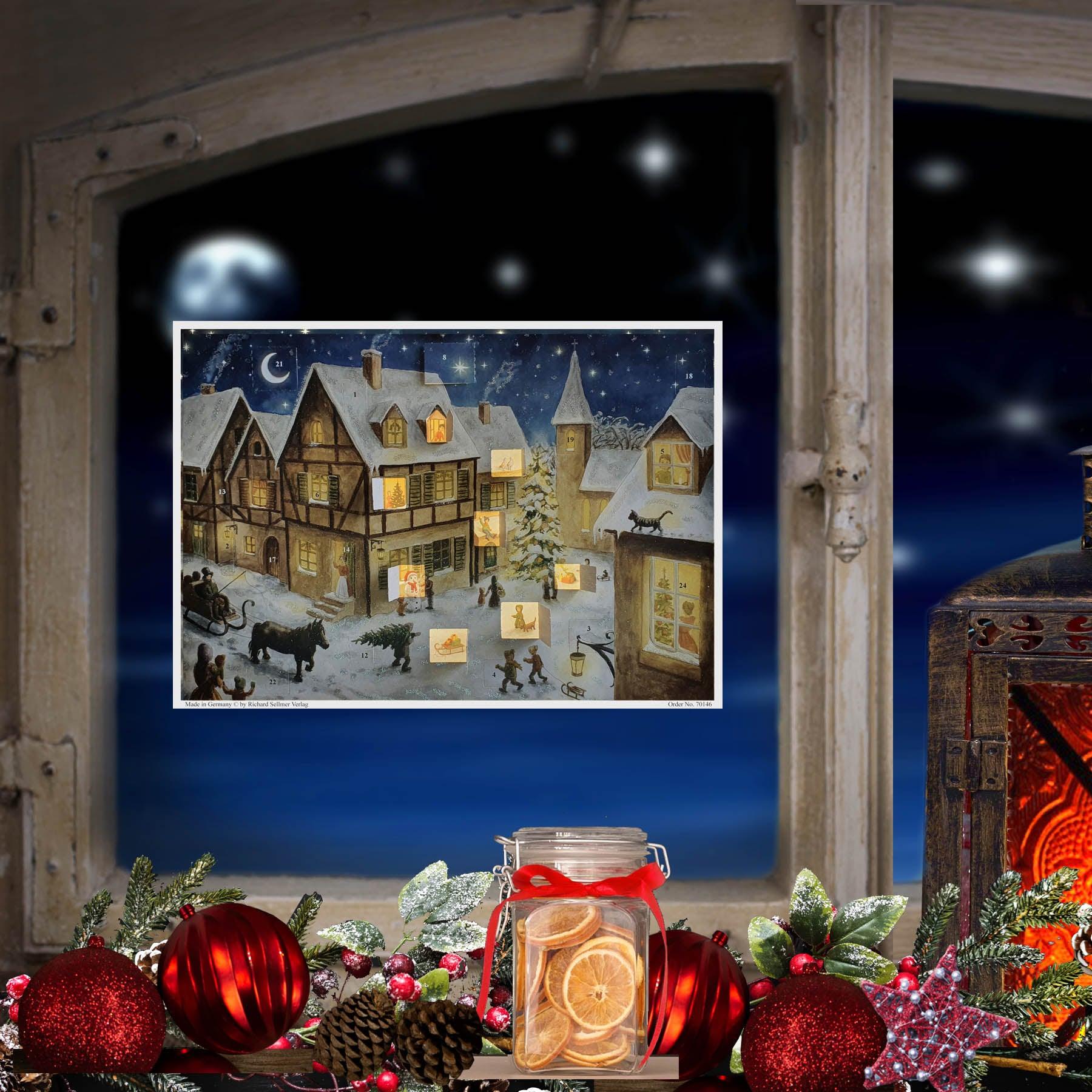 sellmer-verlag-adventskalender-weihnachtsabend-im-dorf-gro-format image 2