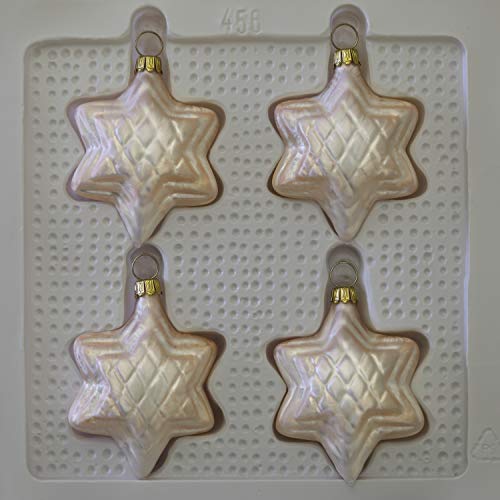lauschaer-glas-christbaumschmuck-sterne-eislack-champagner-4-st-ck-mundgeblasen- image 8