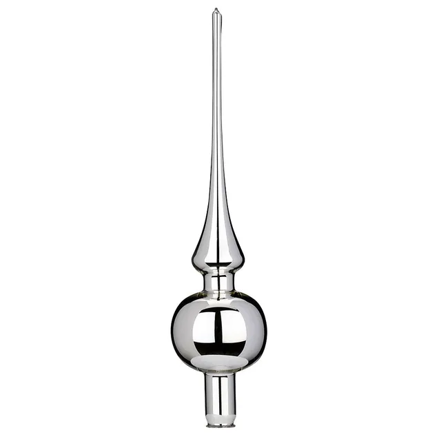 inge-glas-spitze-baumspitze-30-cm-silber-glanz image 1