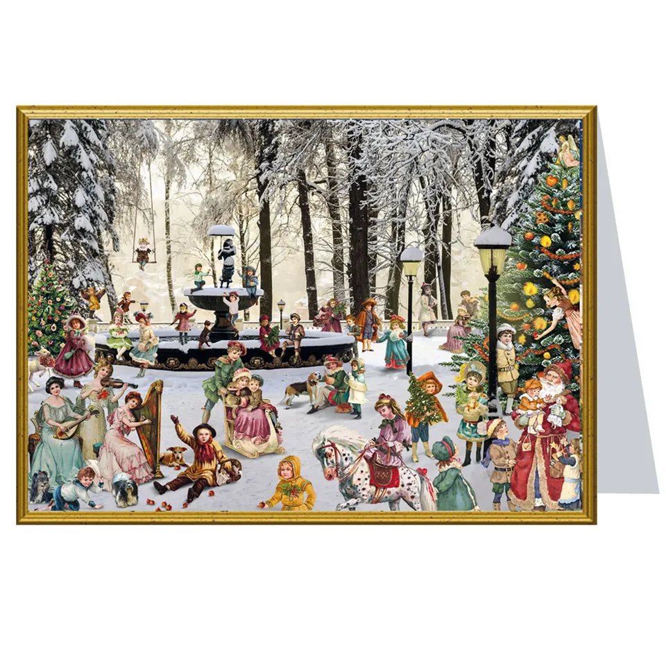 sellmer-verlag-weihnachtskarte-verschneiter-brunnen-b6 image 1