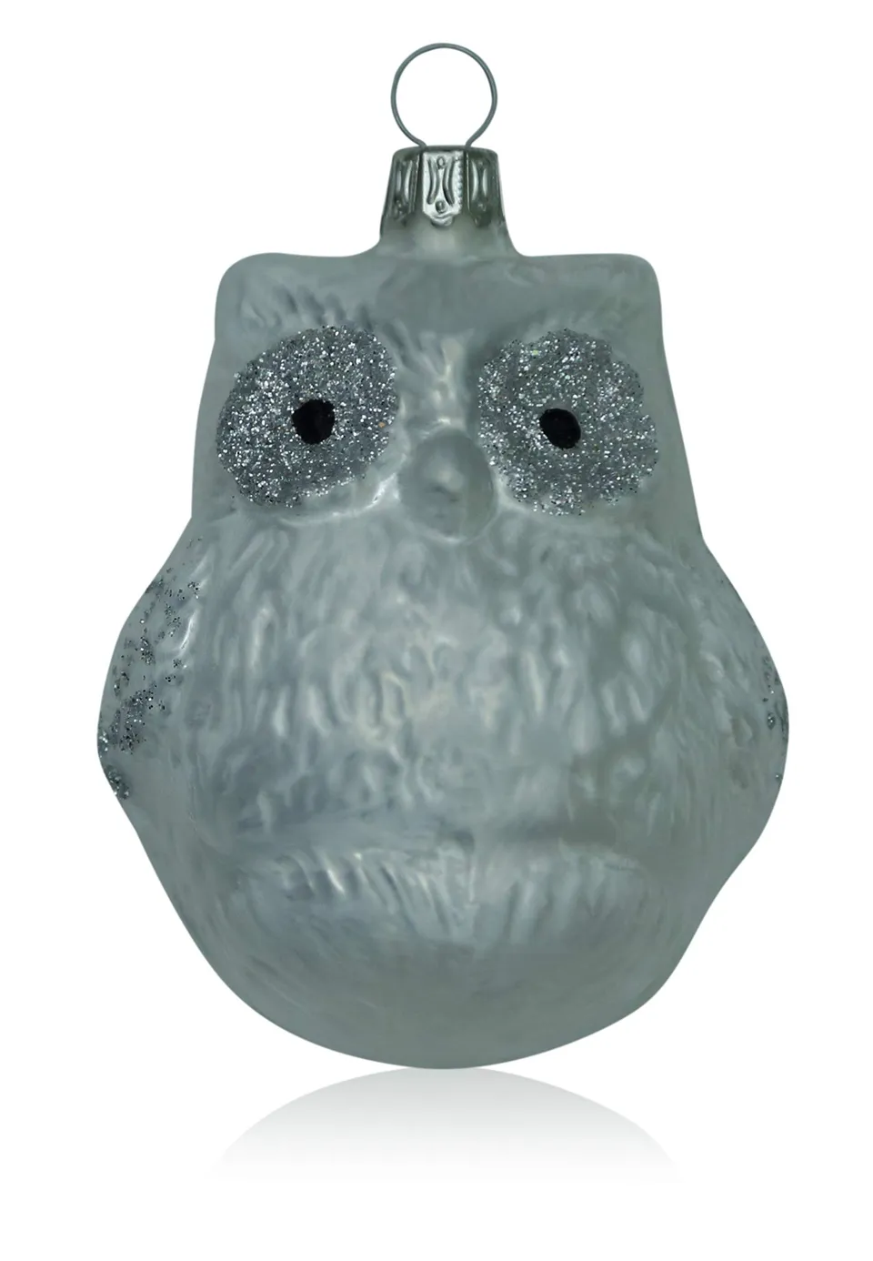 lauschaer-glas-eule-eislack-wei-3-st-ck-christbaumschmuck-mundgeblasen image 1