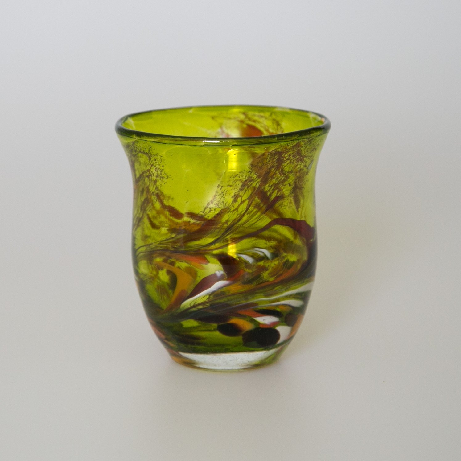 lauschaer-glas-windlicht-granulat-zitronengelb-h-13-cm-mundgeblasen-handgeformt image 2