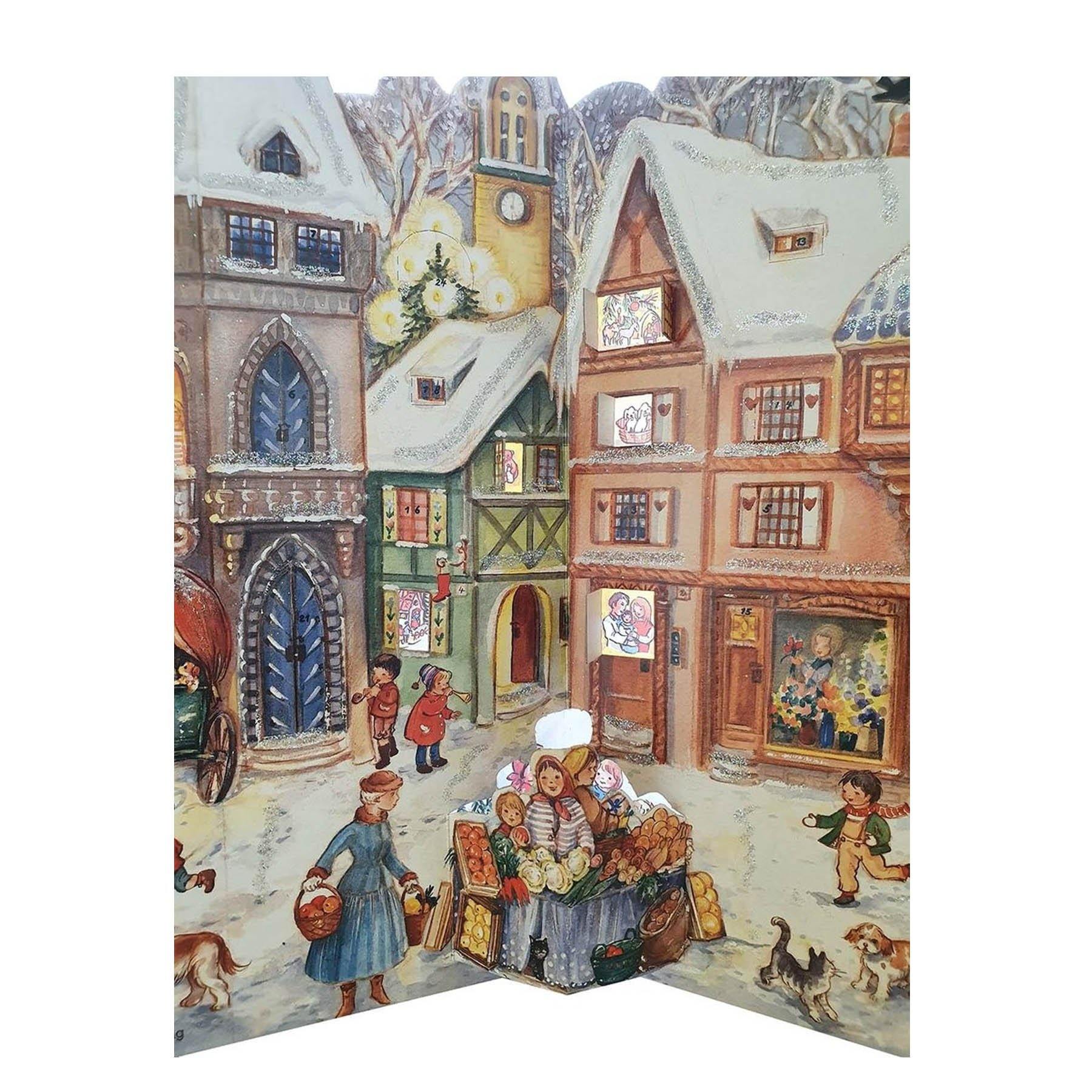 sellmer-verlag-adventskalender-marktplatz-konturgestanzter-papier-adventskalende image 3