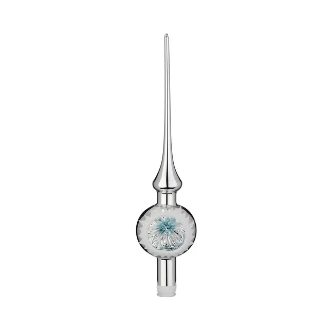 inge-glas-baumspitze-eisiger-glanz-30-cm-silber-glanz image 1