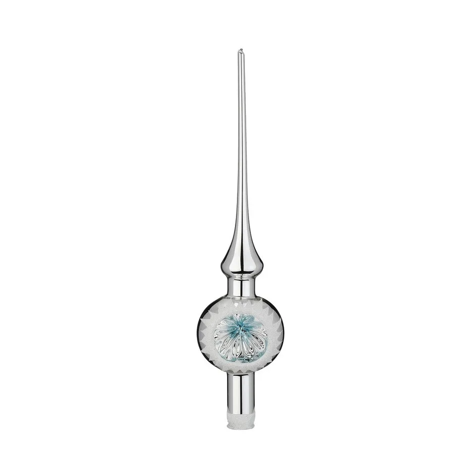 inge-glas-baumspitze-eisiger-glanz-30-cm-silber-glanz image 1