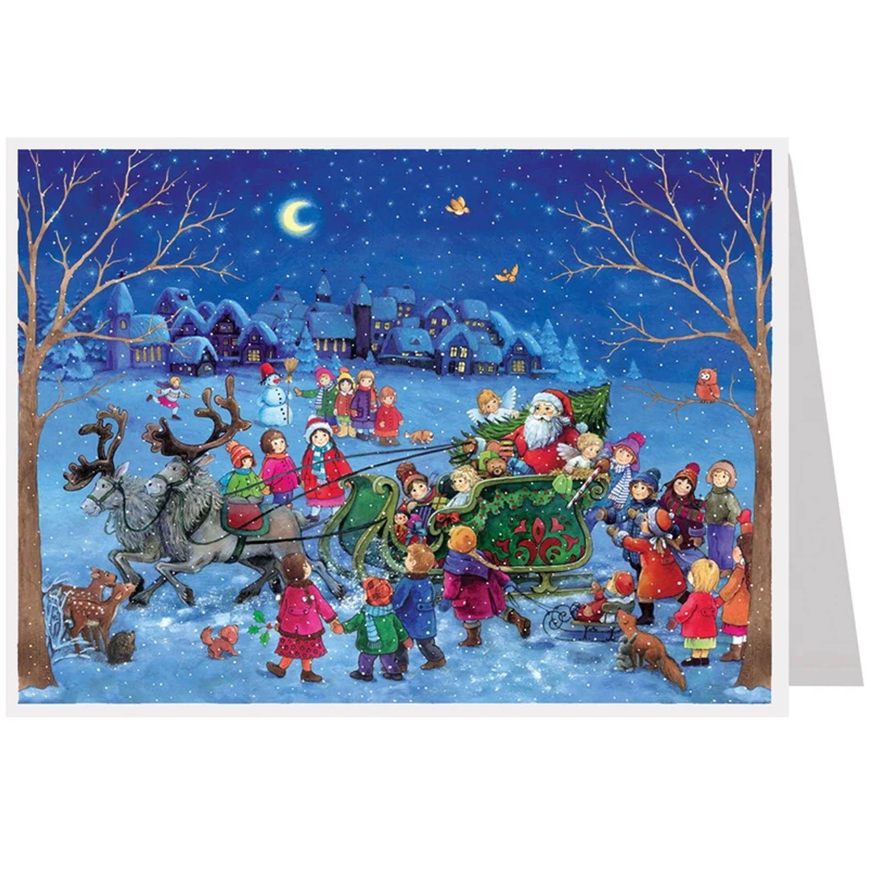 sellmer-verlag-postkarten-adventskalender-schlittenfahrt-mit-dem-weihnachtsmann- image 1