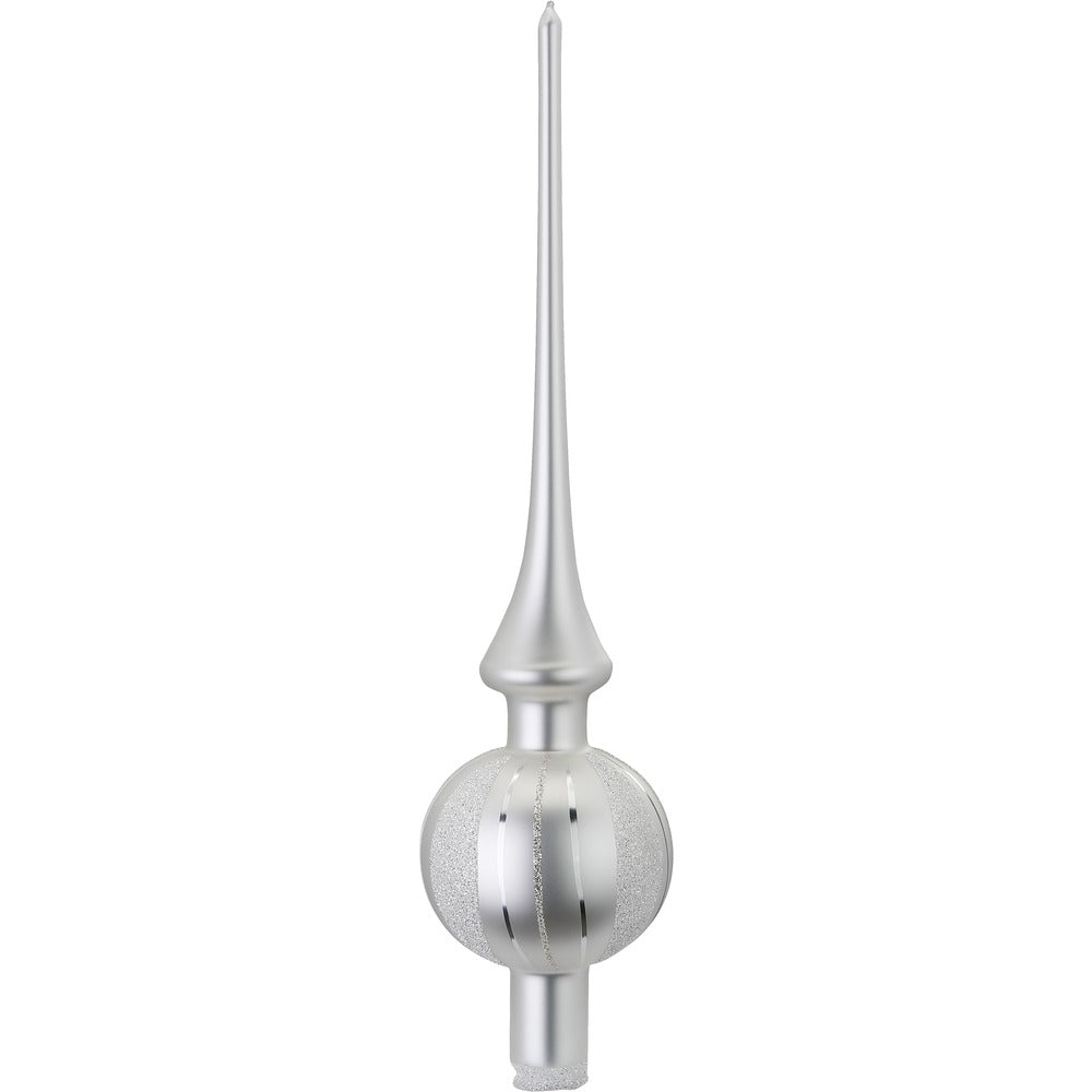 inge-glas-manufaktur-traditionelle-streifen-christbaumspitze-30-cm-wei-matt image 1