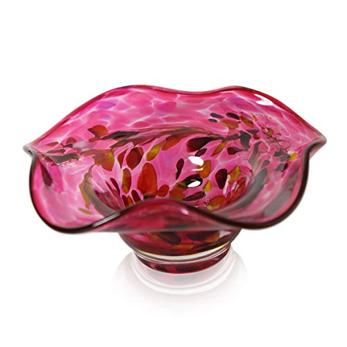lauschaer-glas-schale-kerzenhalter-granulat-20x8cm-rubinrot image 4