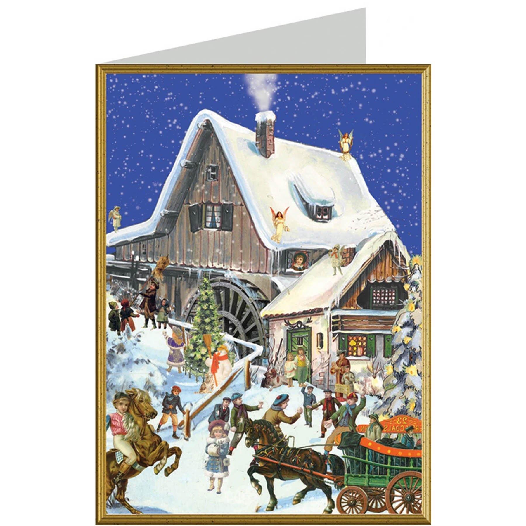 sellmer-verlag-weihnachtskarte-winter-an-der-m-hle-b6-mit-umschlag image 1