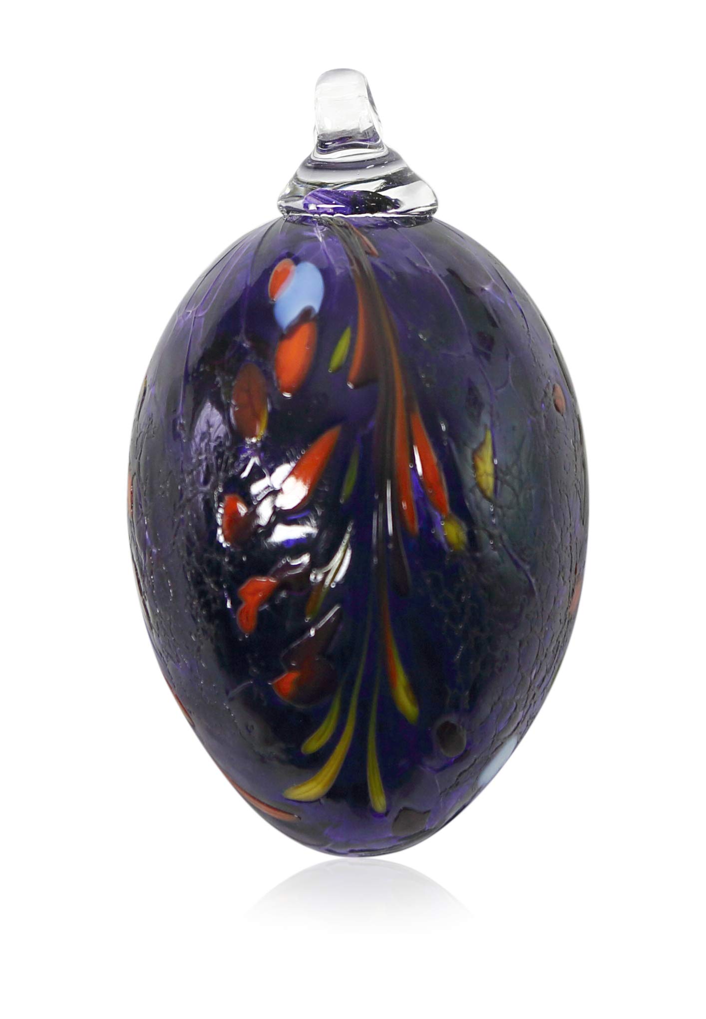 lauschaer-glas-osterei-mit-granulat-dunkelblau-d-8-cm-l-11-cm image 2