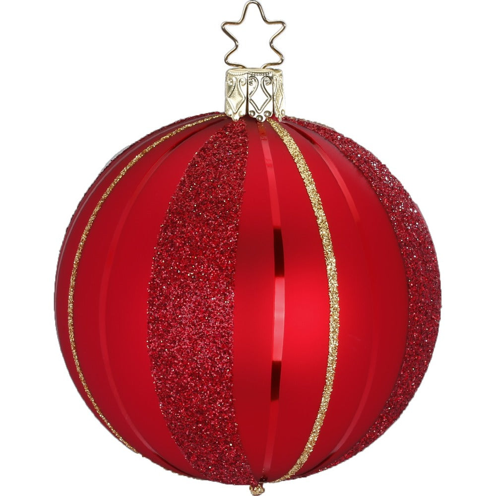 inge-glas-traditionelle-streifen-christbaumkugel-glas-10-cm-rot image 1