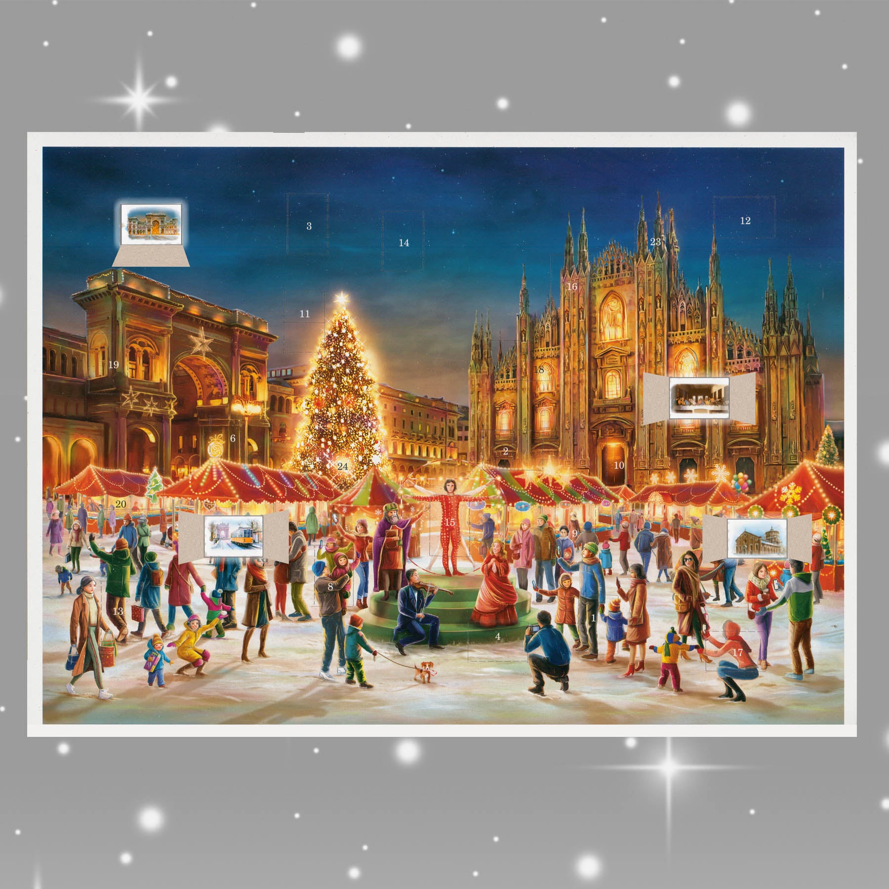 sellmer-verlag-adventskalender-mailand-dom-papier-adventskalender-a3-querformat image 2
