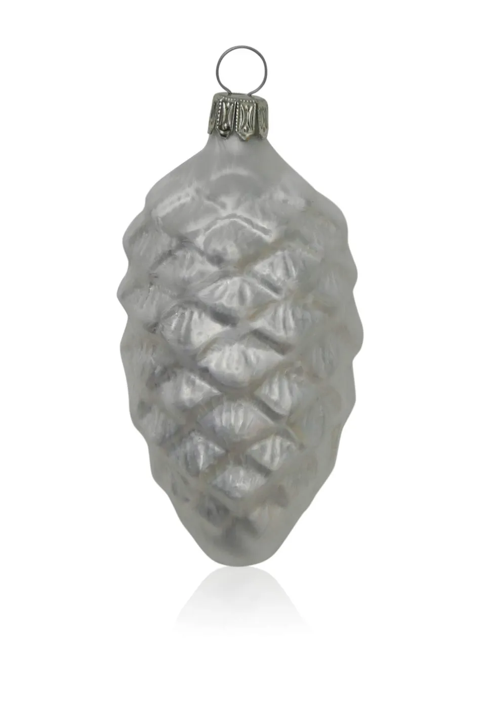 lauschaer-glas-christbaumschmuck-tannenzapfen-eislack-wei-4-st-ck-mundgeblasener image 1