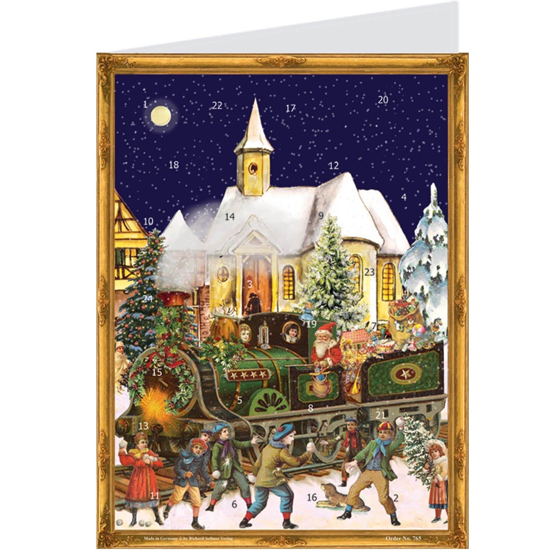 sellmer-verlag-postkarten-adventskalender-weihnachtszug-a6-kalender-zum-verschic image 1
