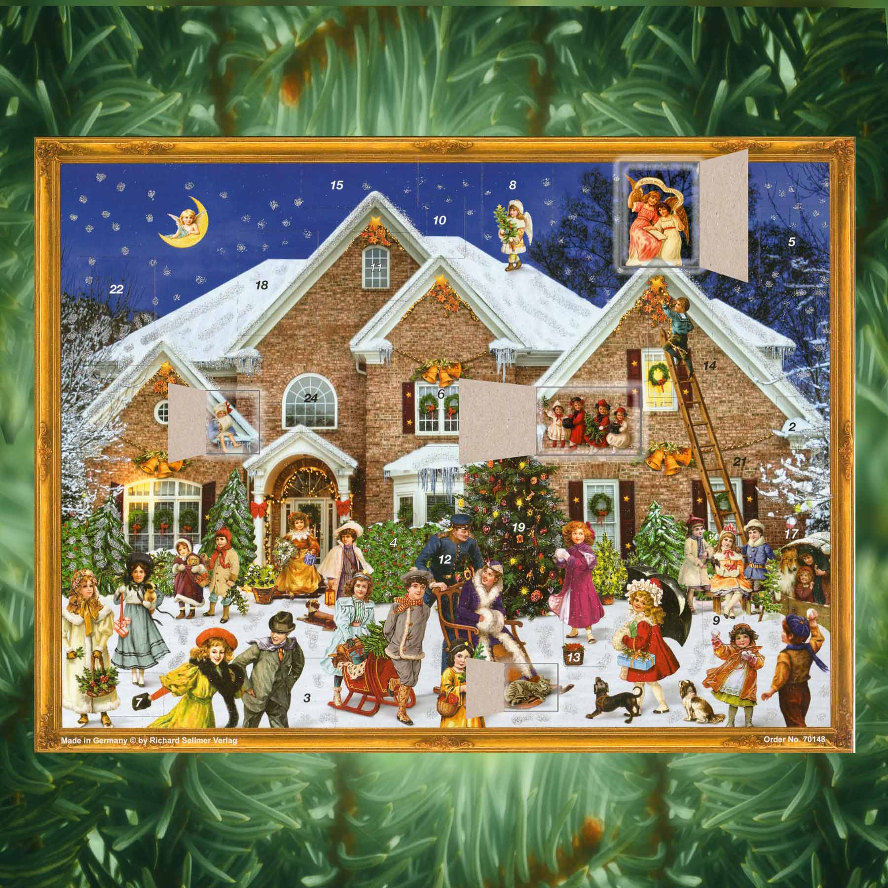 sellmer-verlag-adventskalender-viktorianisches-haus-gro-format-mit-silberglitzer image 2