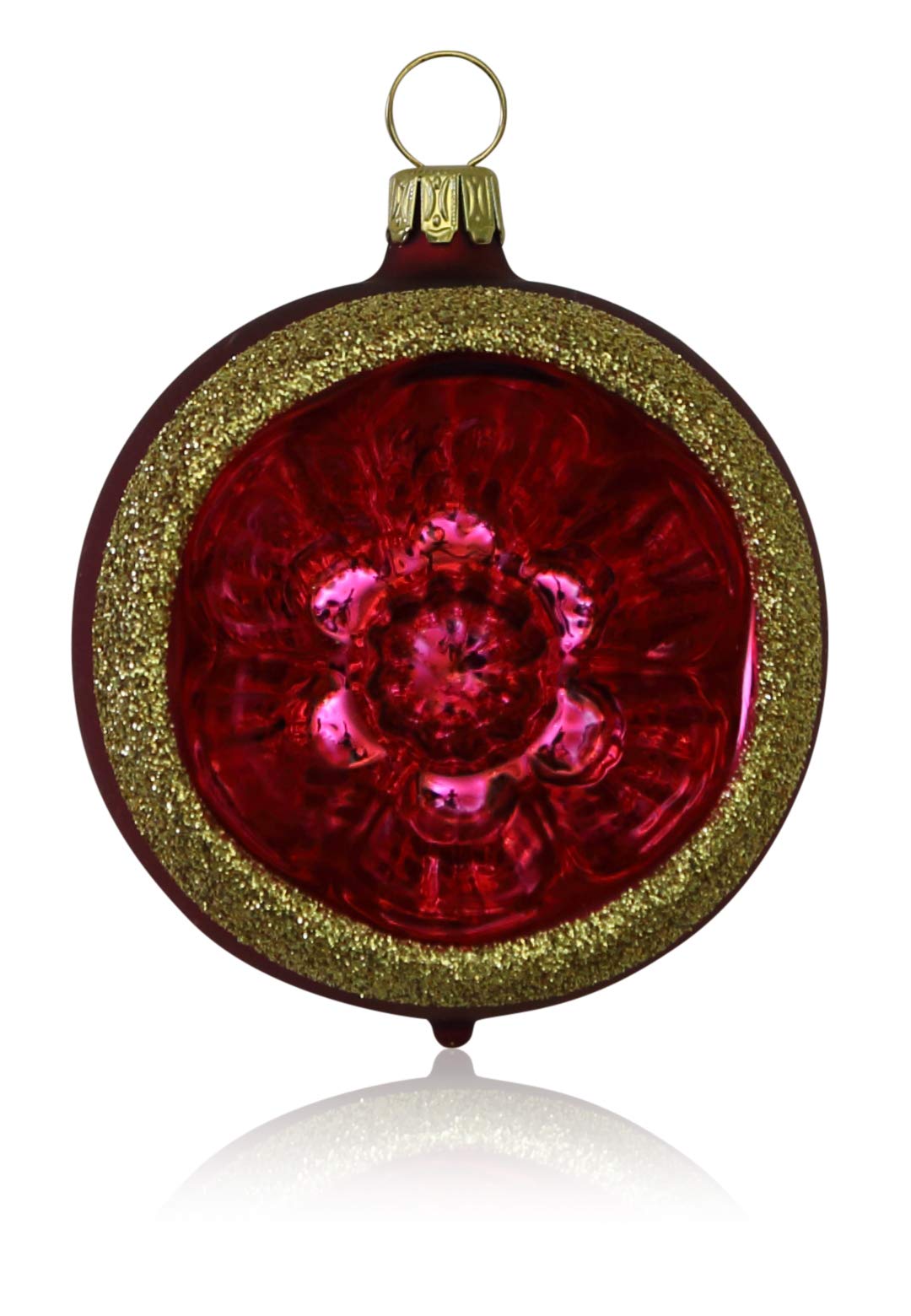 lauschaer-glas-christbaumkugeln-mit-einstich-dunkelrot-matt-mit-dekor-4-st-ck-6- image 1