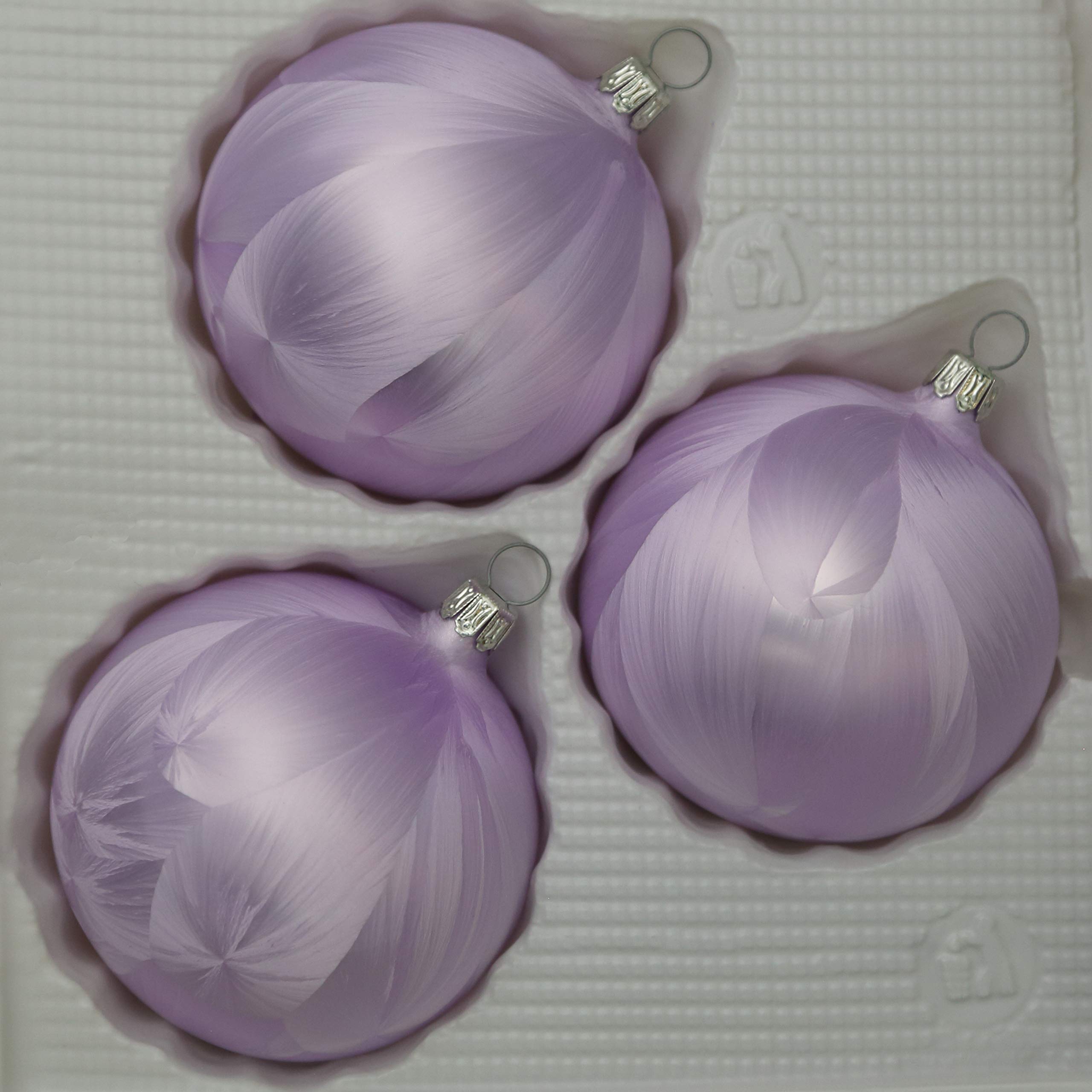lauschaer-glas-christbaumkugeln-eislack-flieder-3-st-ck-8-cm-glas image 2