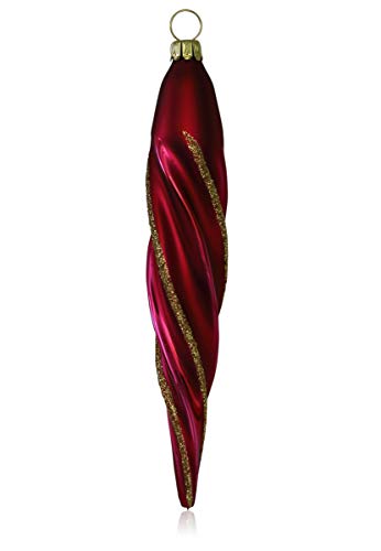 lauschaer-glas-christbaumschmuck-eiszapfen-d-nn-dunkelrot-matt-mit-dekor-4-st-ck image 8