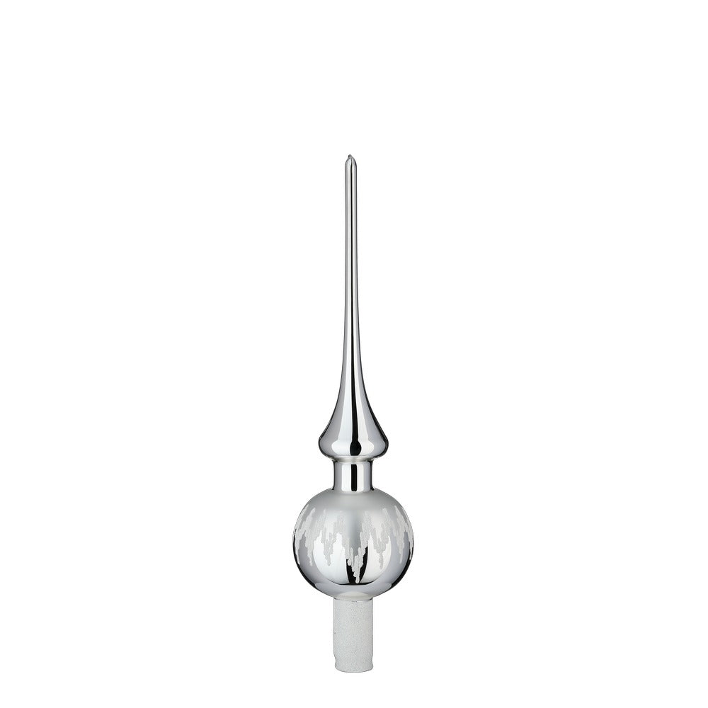 inge-glas-festtagsfreude-baumspitze-7-x-30-cm-silber-glanz image 1