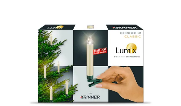 krinner-lumix-classic-funk-erweiterung-led-ersatzkerzen-elfenbein-5er-set image 1