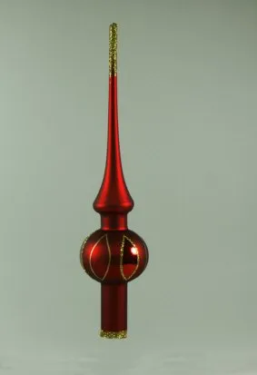 lauschaer-glas-baumspitze-dunkelrot-matt-mit-streifen-6-cm image 1