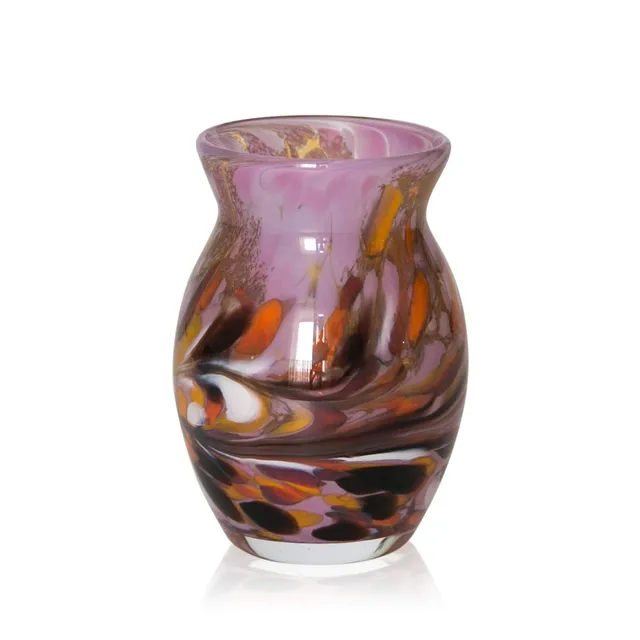 lauschaer-glas-vase-granulat-flieder-h-13cm-mundgeblasen-handgeformt image 1