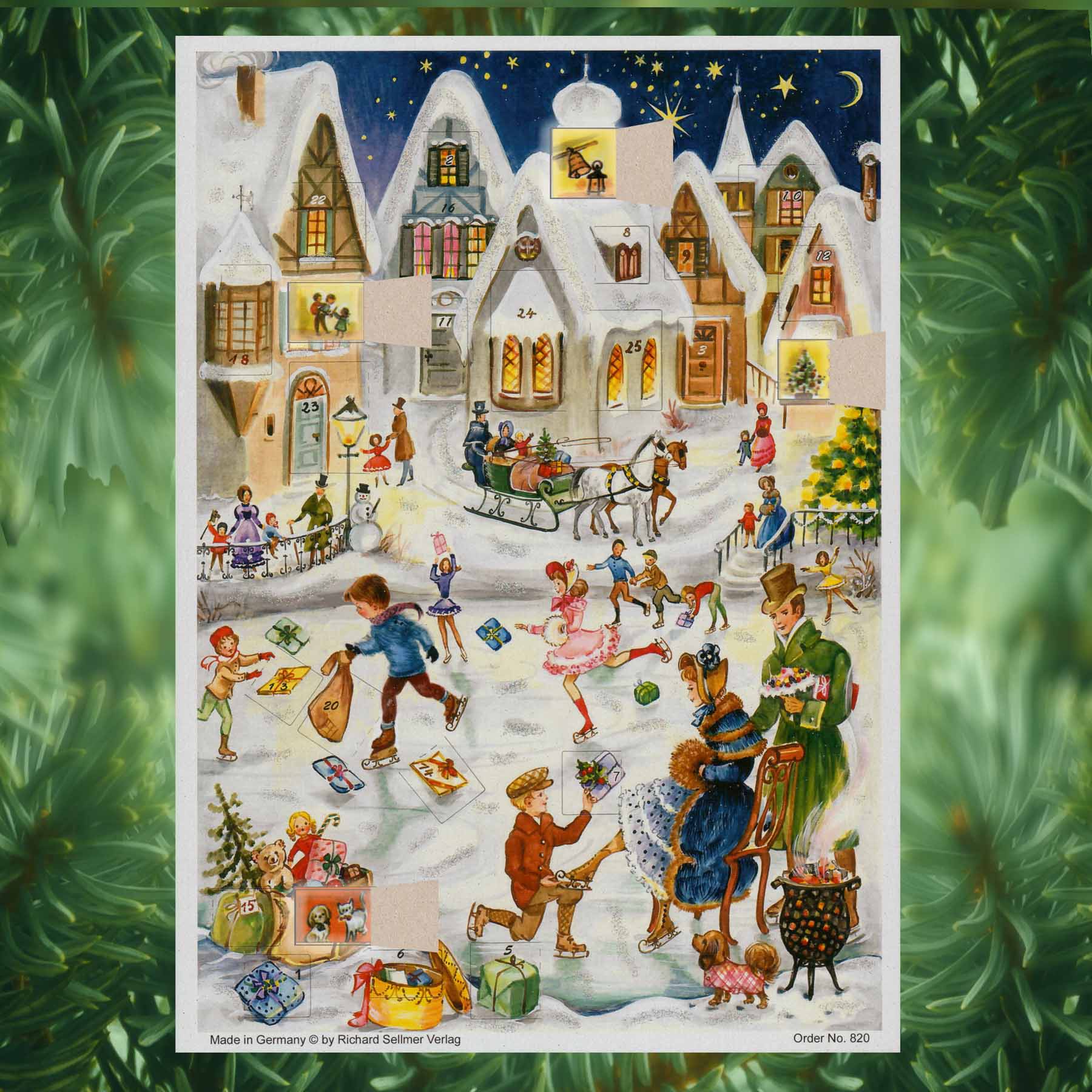 sellmer-verlag-adventskalender-a4-eislauffreuden-vergangener-zeiten-25-t-rchen image 2