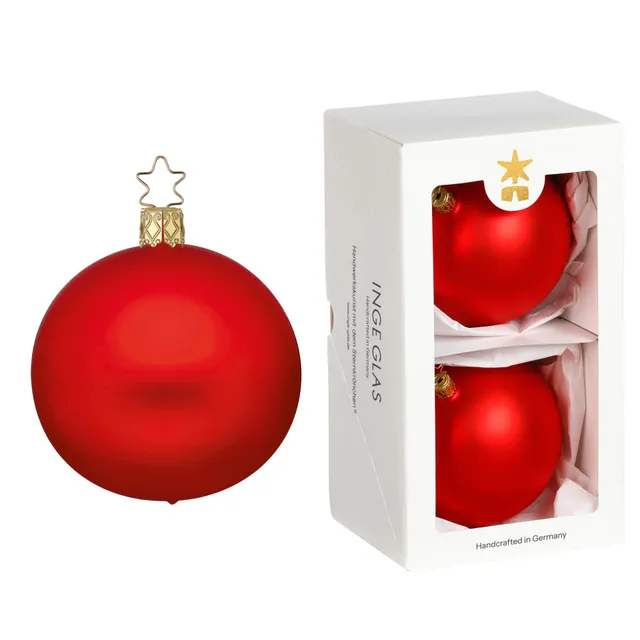 inge-glas-kugeln-rot-matt-10-cm-glas-christbaumkugeln image 1