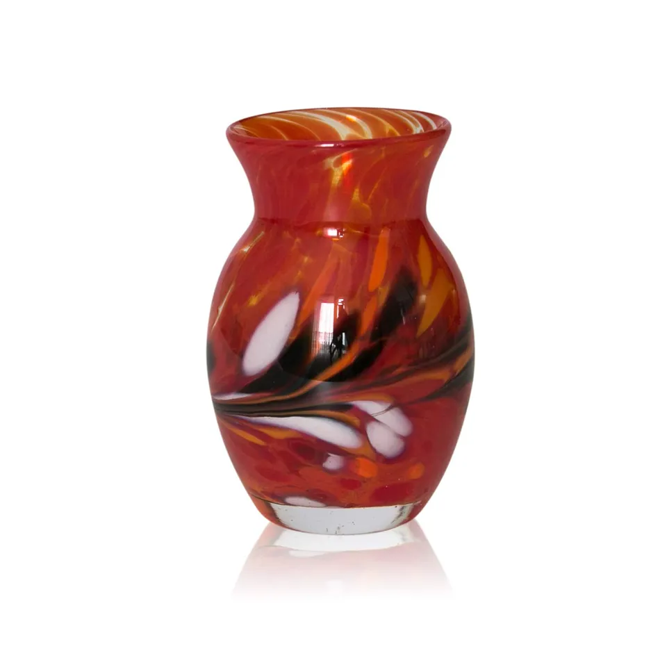 lauschaer-glas-vase-granulat-tomatenrot-h-13cm-mundgeblasen image 1