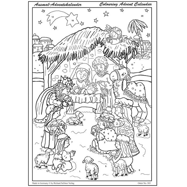 sellmer-verlag-ausmal-adventskalender-die-krippe-von-bethlehem image 1