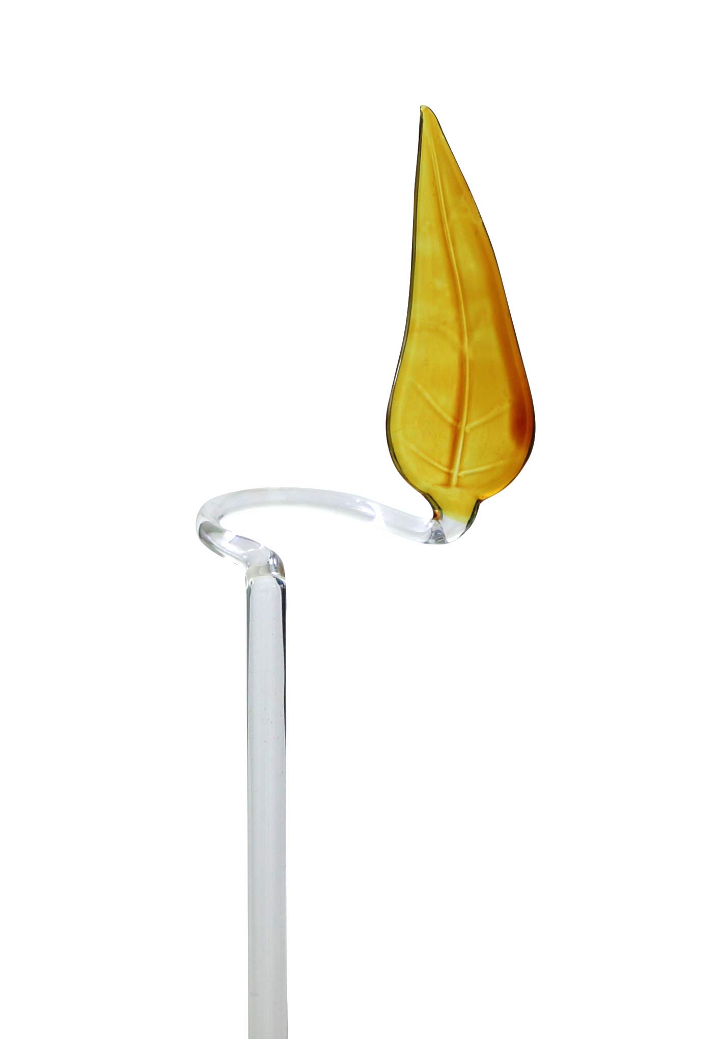 lauschaer-glas-orchideenstab-blumenstab-mit-blatt-gelb-3-x-31-cm image 1