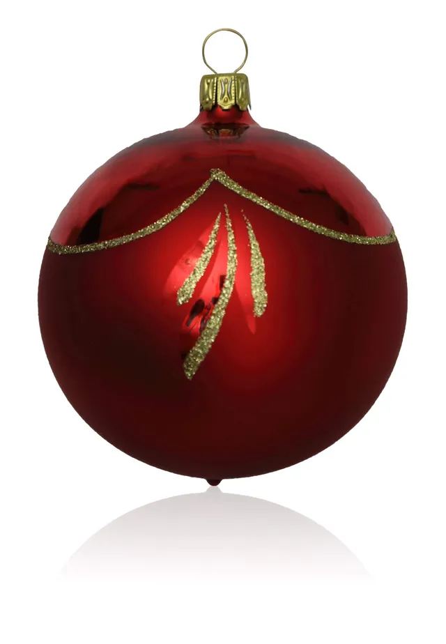 lauschaer-glas-christbaumkugeln-rot-glanz-matt-4-st-ck-10-cm image 1