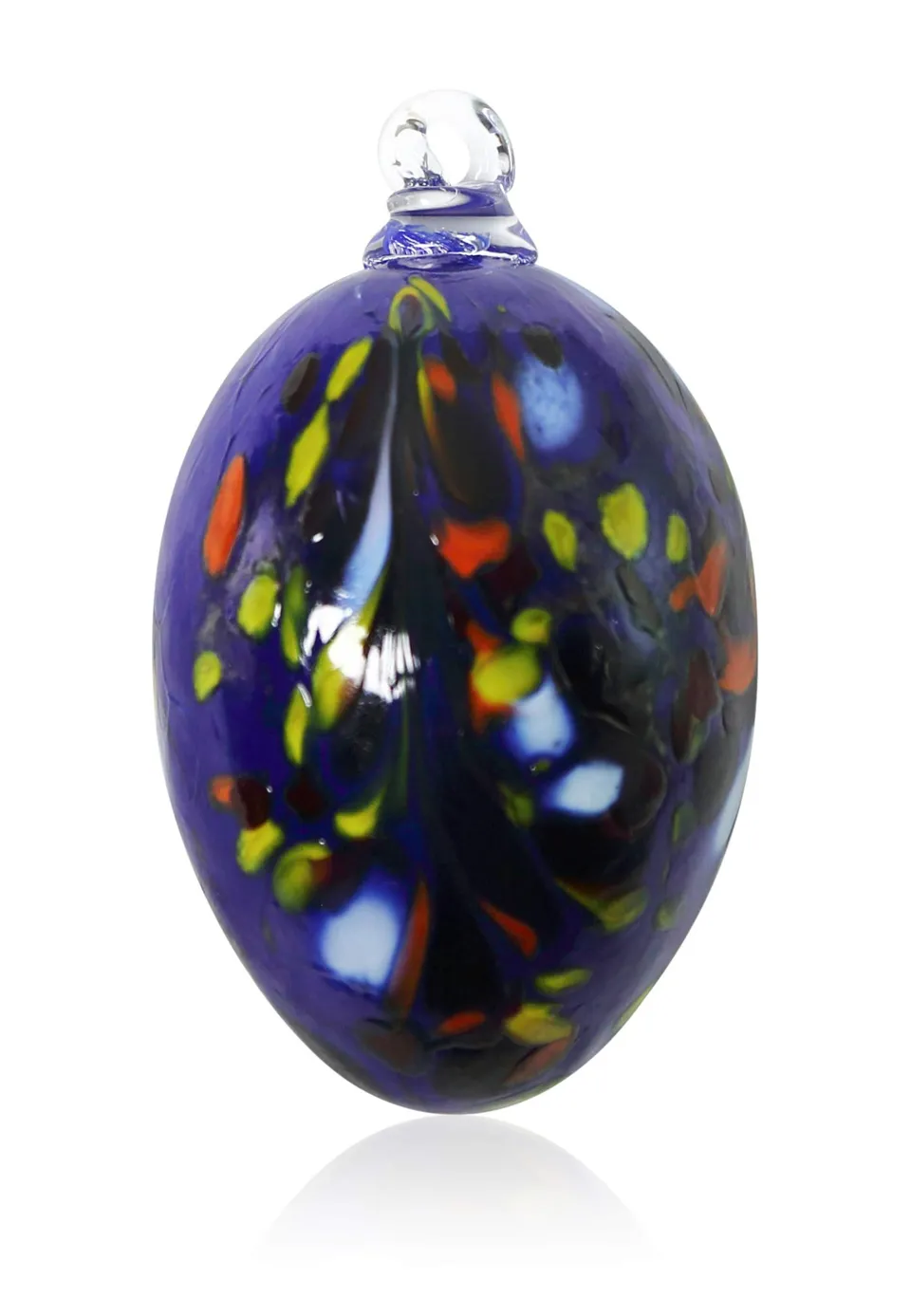 lauschaer-glas-ostereier-mit-granulat-hyazinthblau-d-5-cm-l-8-cm image 1