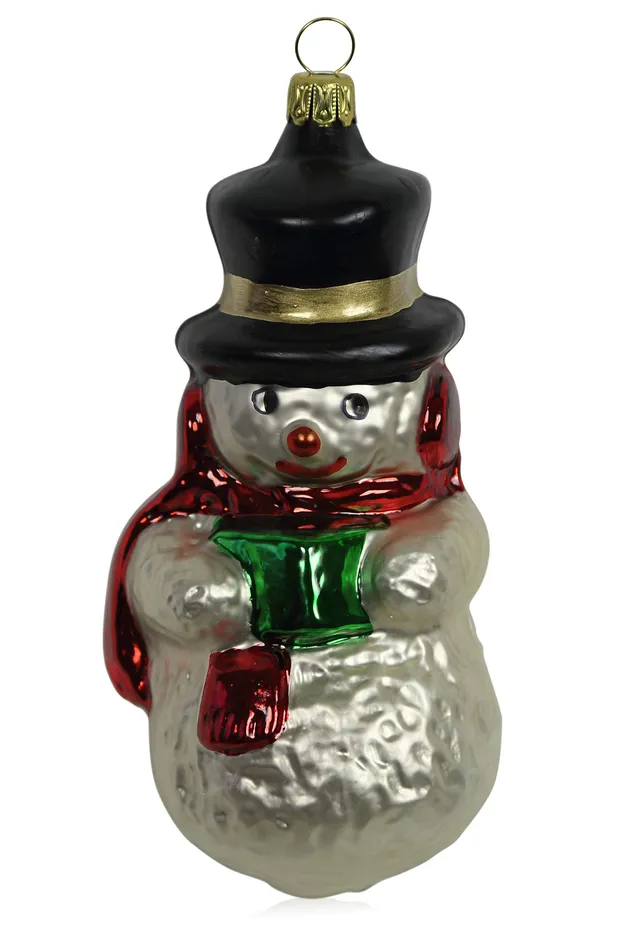 lauschaer-glas-christbaumschmuck-gro-er-schneemann-wei-matt image 1