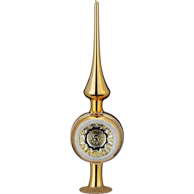 inge-glas-ornament-reflex-baumspitze-25-cm-inkagold-glanz image 1