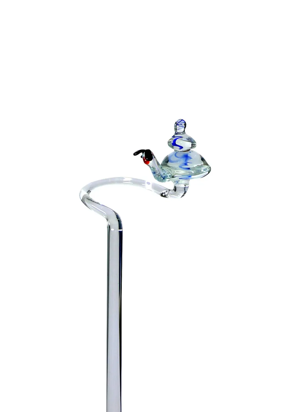 lauschaer-glas-orchideenstab-mit-schnecke-blumenhalter-handgeformt-45-cm image 1