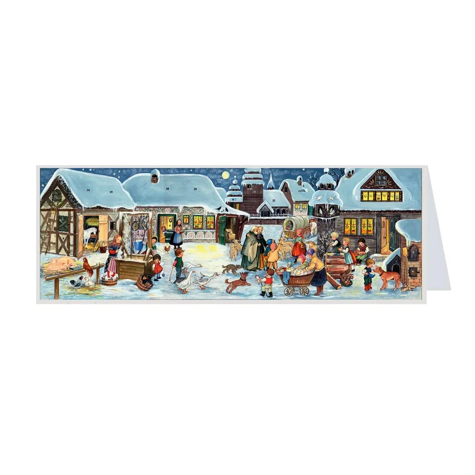 sellmer-verlag-postkarten-adventskalender-winter-auf-dem-lande-midi image 1
