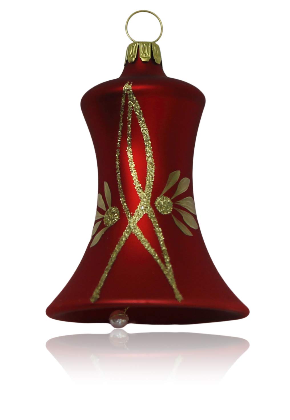 lauschaer-glas-glocken-klein-rot-matt-mit-ranken-3-st-ck-d-5cm-christbaumschmuck image 1