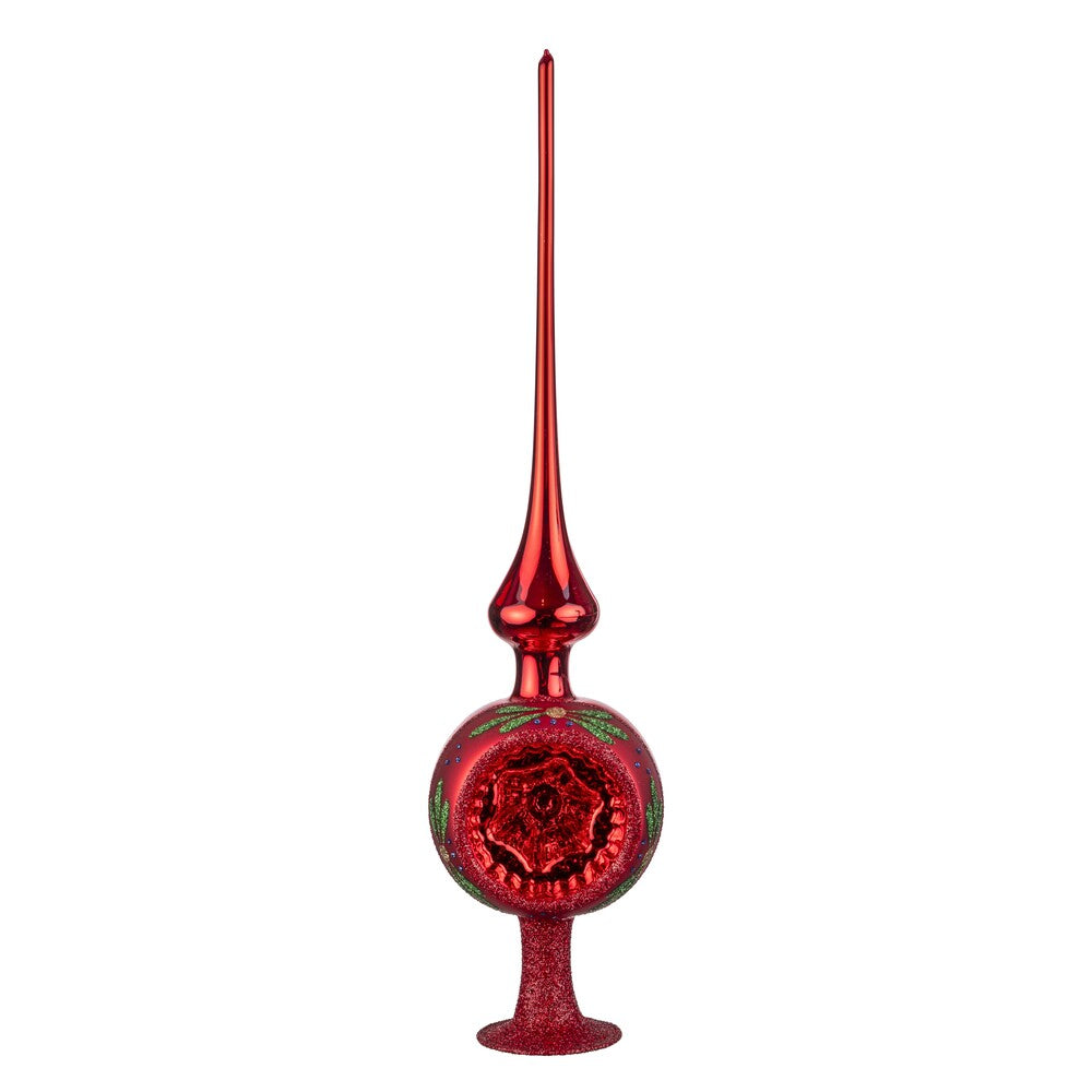 inge-glas-bl-tenglanz-baumspitze-8-x-33-cm-rot-glanz image 1