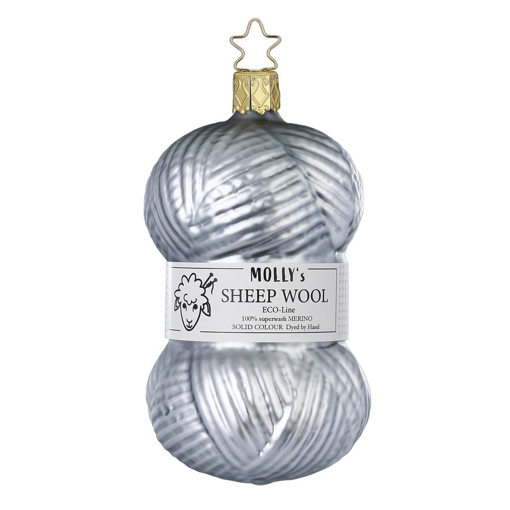 inge-glas-feine-wolle-glas-weihnachtskugel-11-cm-grau image 1