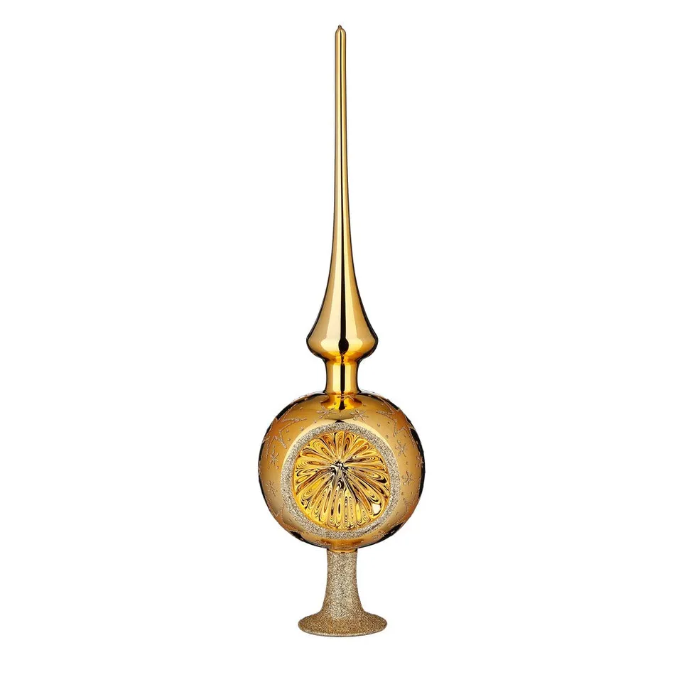 inge-glas-goldener-glanz-christbaumspitze-36-cm-inkagold-glanz image 1