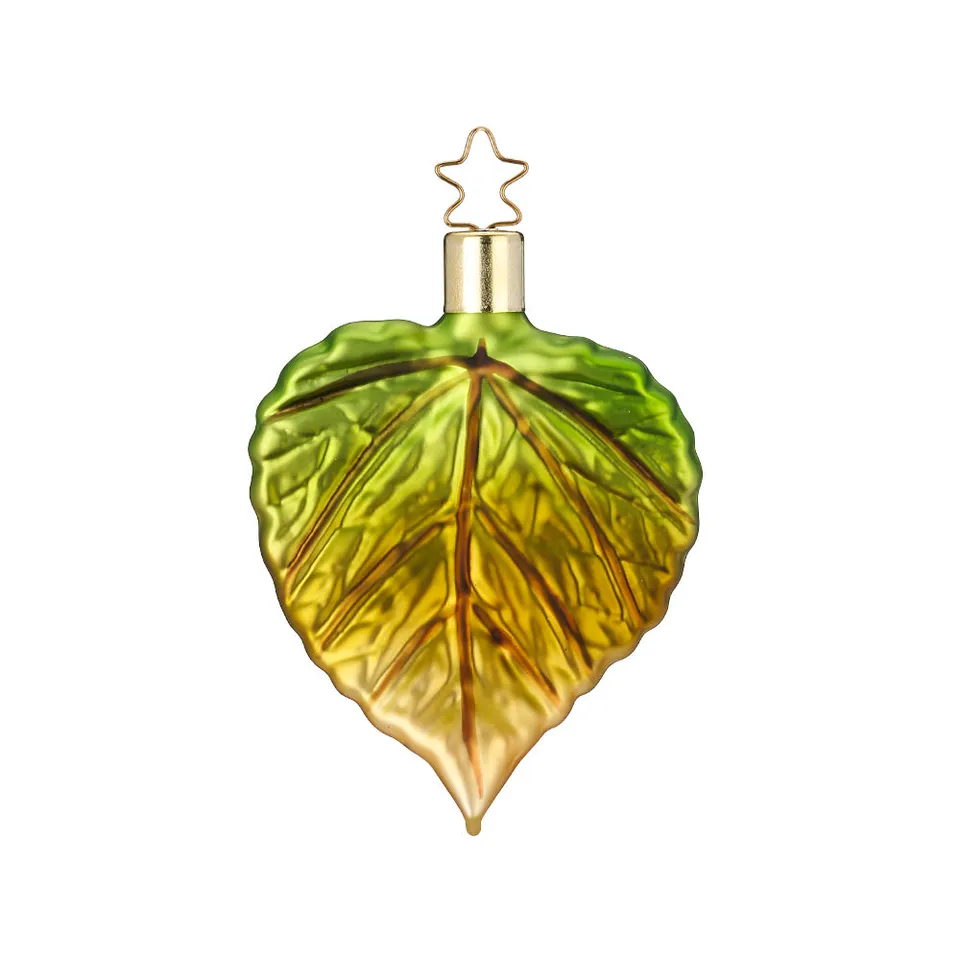 inge-glas-lindenblatt-christbaumanh-nger-glas-gr-n-8-cm image 1