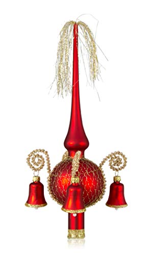 lauschaer-glas-weihnachtsbaumspitze-mit-gl-ckchen-rot-matt-umsponnen-l-28cm-kuge image 7