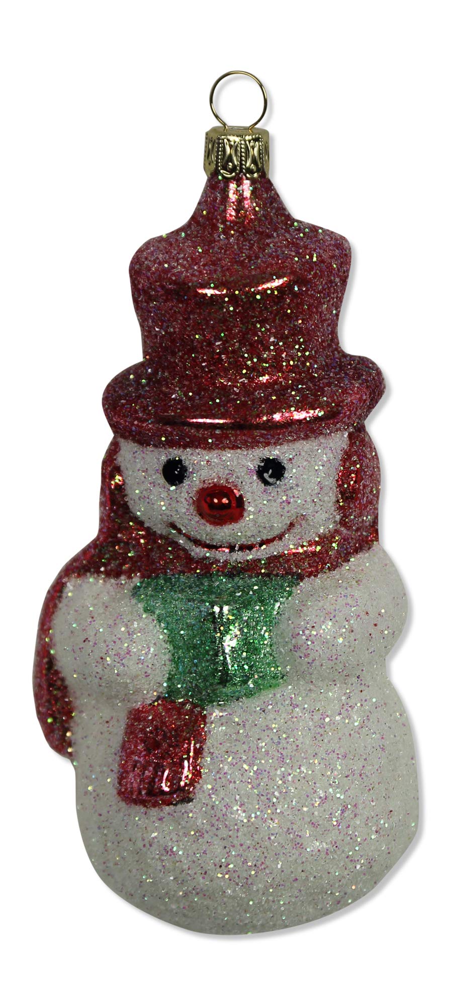 lauschaer-glas-christbaumschmuck-schneemann-wei-matt image 1