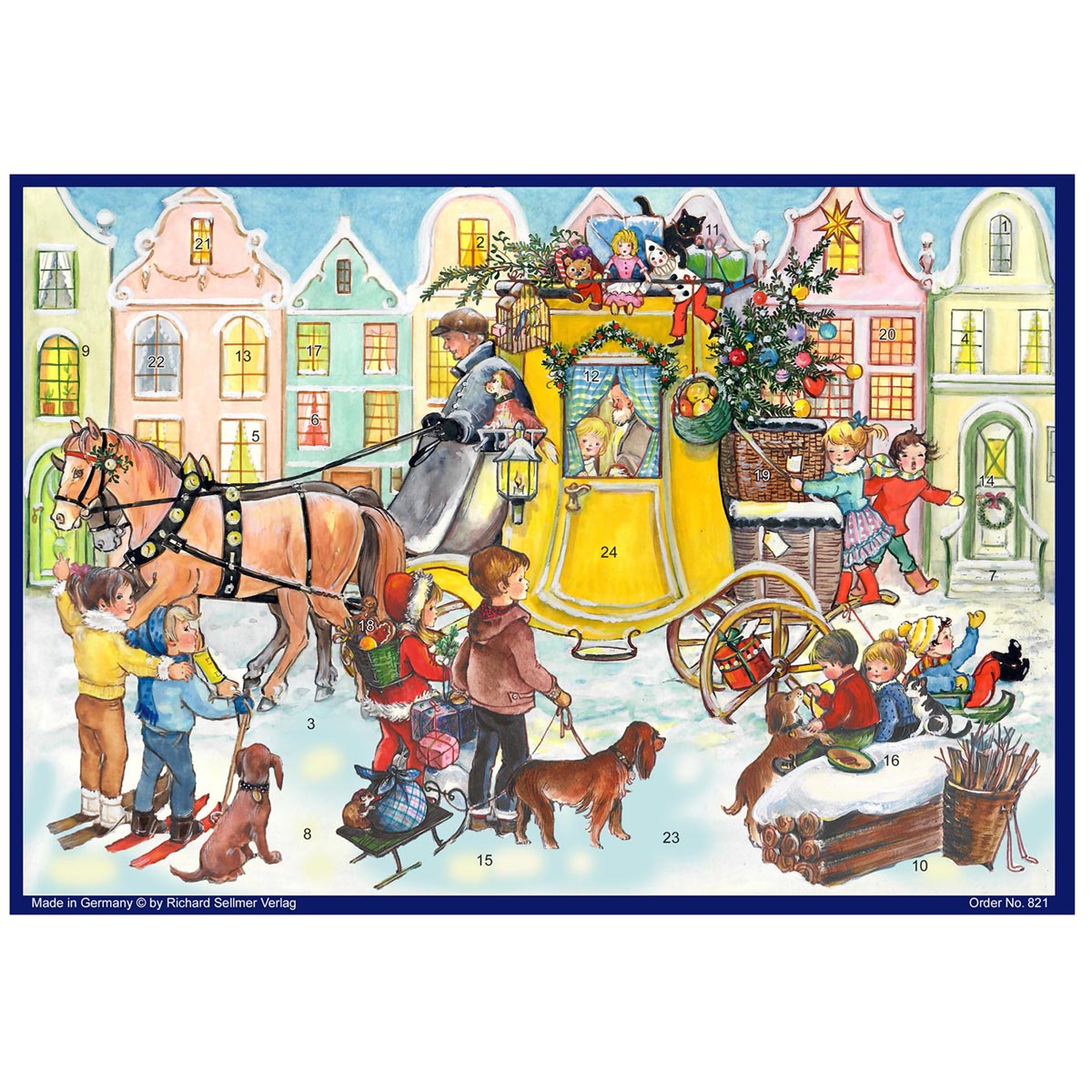 sellmer-verlag-adventskalender-a4-eine-postkutsche-voller-geschenke image 1