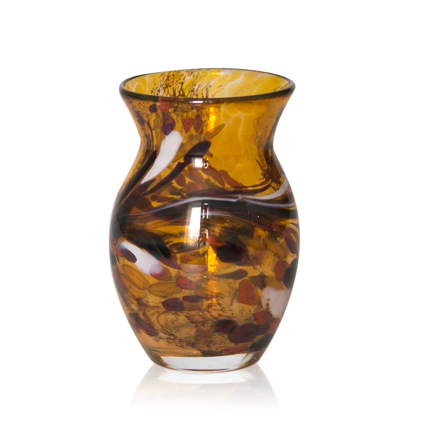 lauschaer-glas-vase-granulat-gold-h-13-cm-mundgeblasen-handgeformt image 1