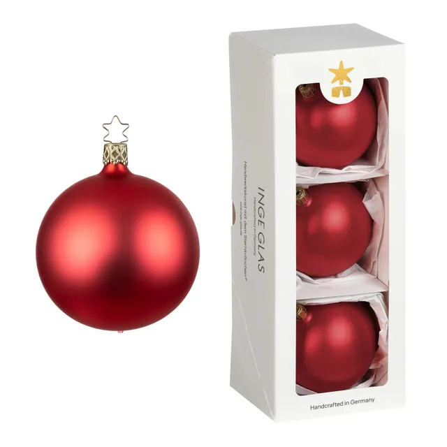 inge-glas-kugeln-korallenrot-matt-christbaumkugel-set-8-cm image 1